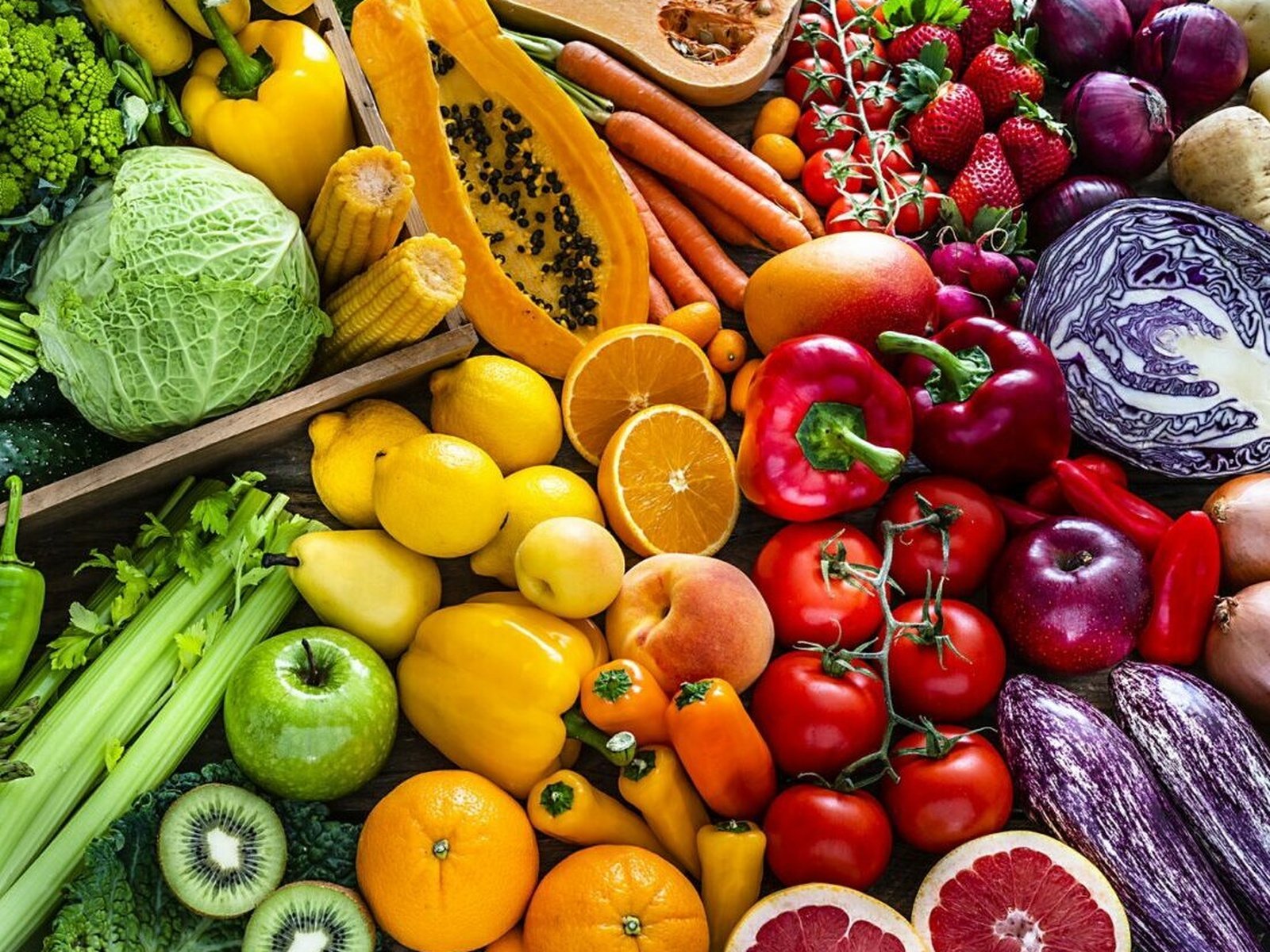 Frutas e legumes frescos