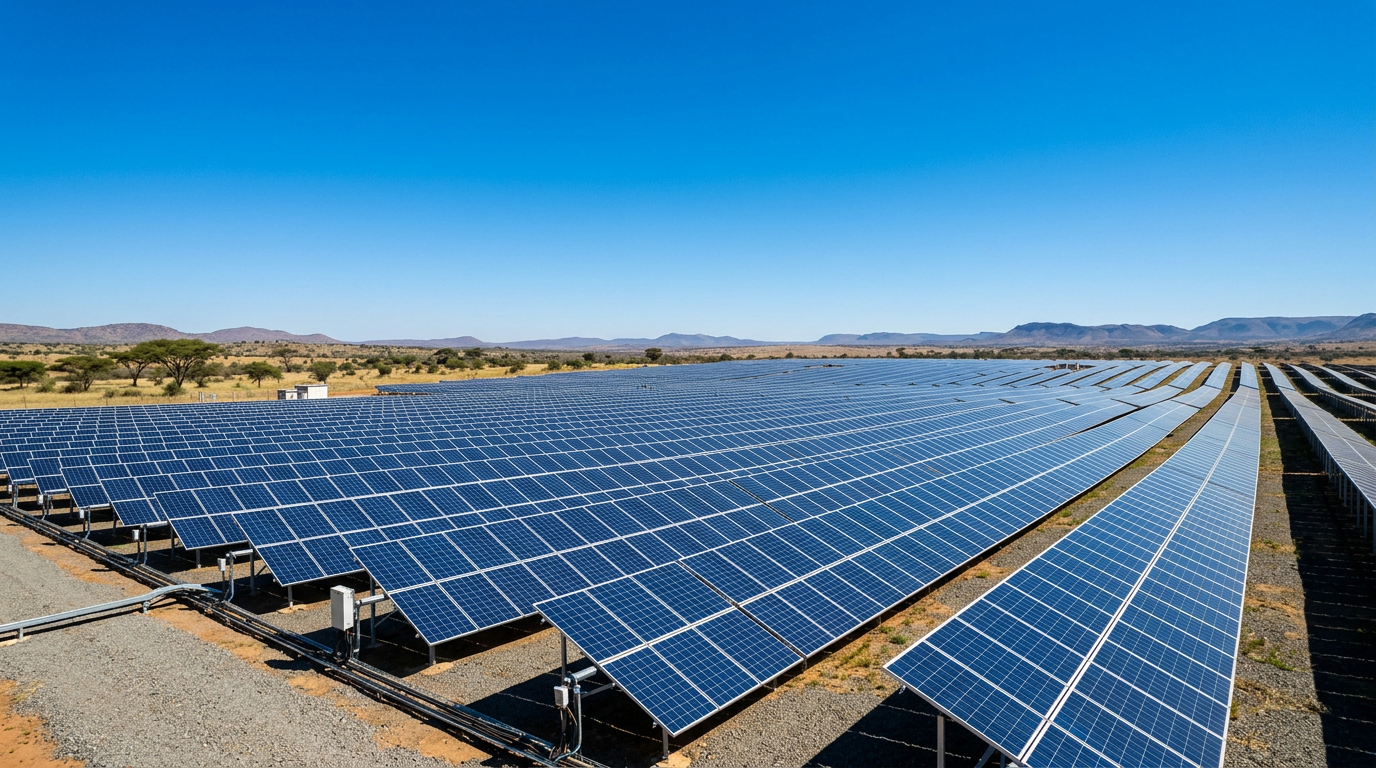 Solar panels and sky banner for RedLine Energy About page