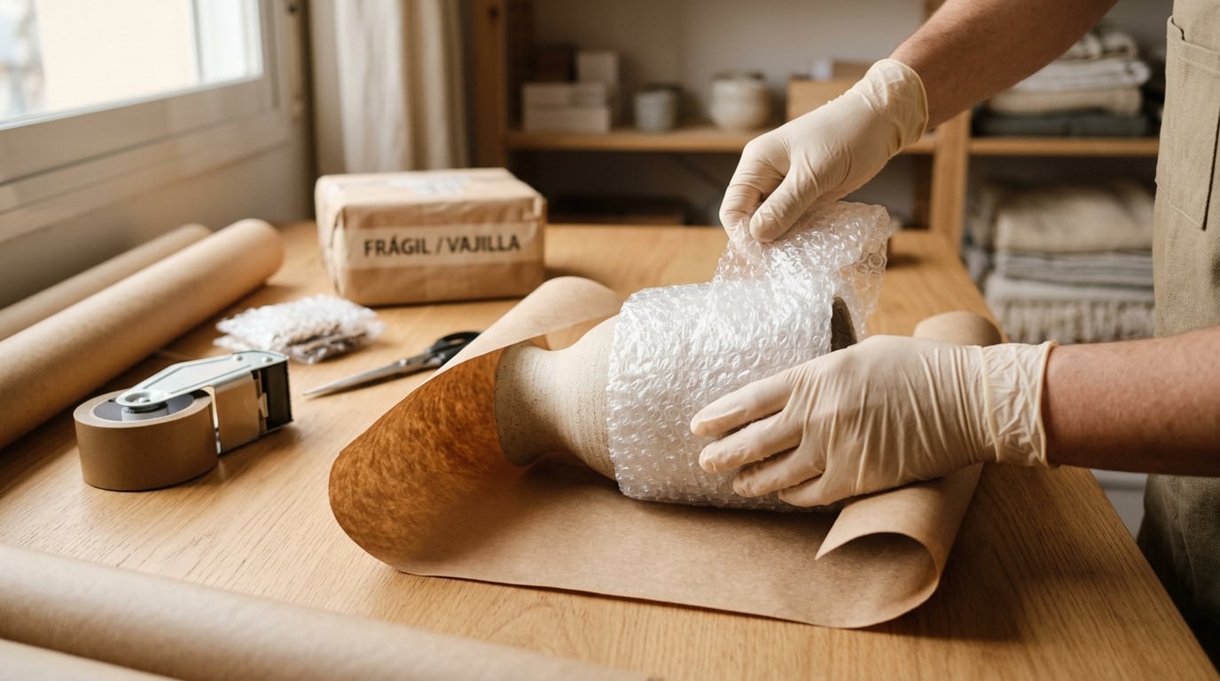 Professional packing with protective materials
