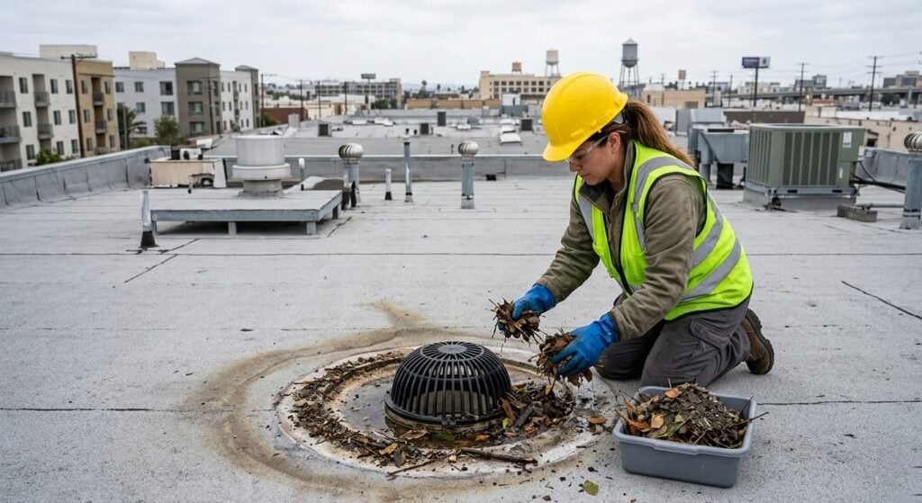 Preventive Maintenance being applied to a North Texas commercial roof
