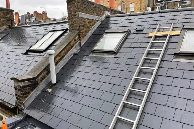 Repaired roof on a terraced house in Birmingham