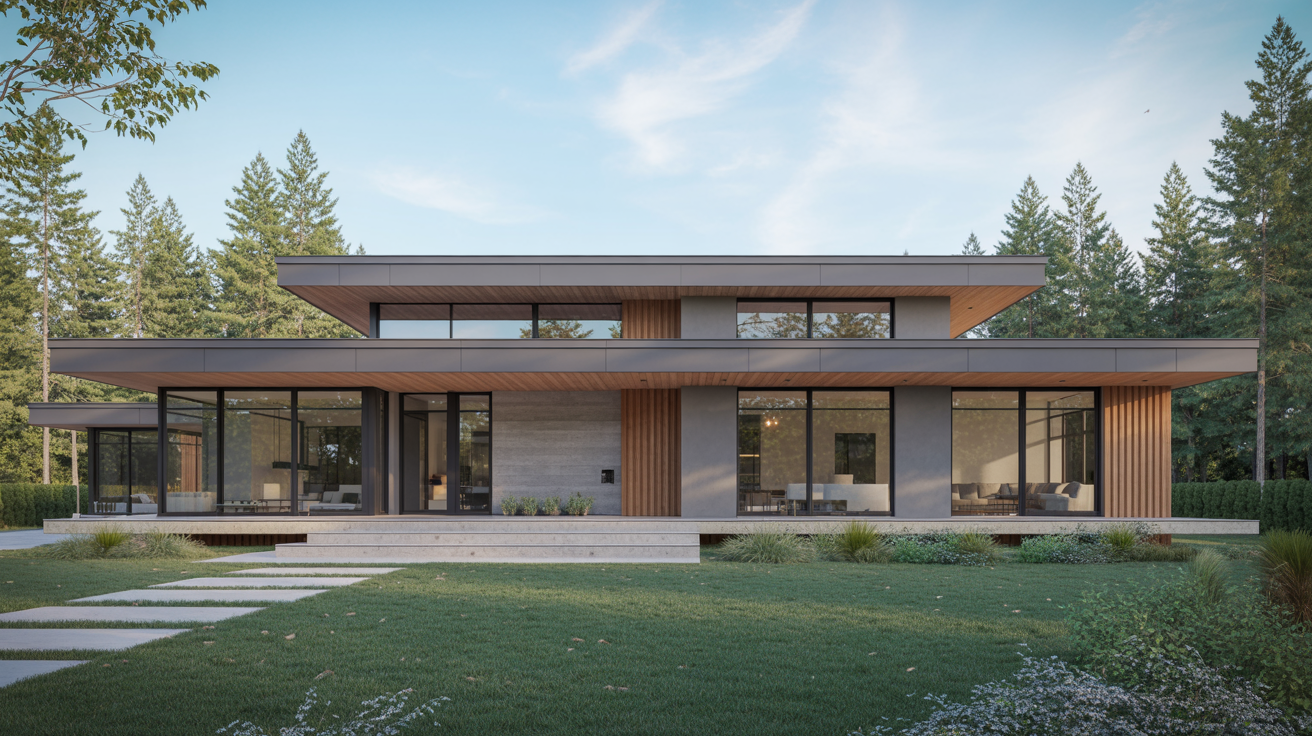 Contemporary Canadian home with modern roof