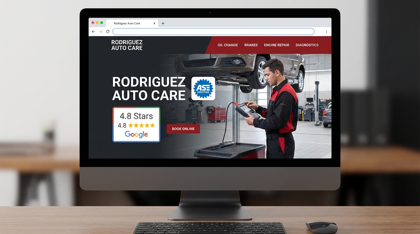 Auto Repair website example