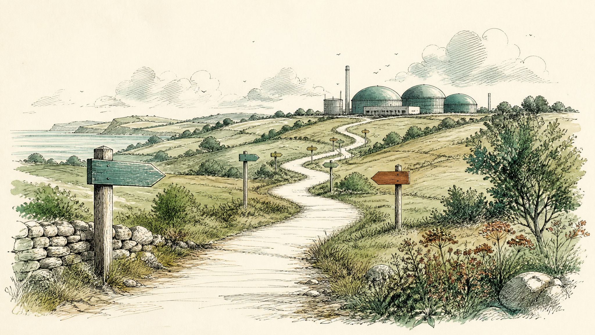Illustration representing the roadmap of next steps for the biomethane sector