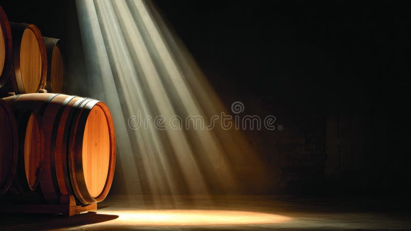 Wine cellar with atmospheric lighting