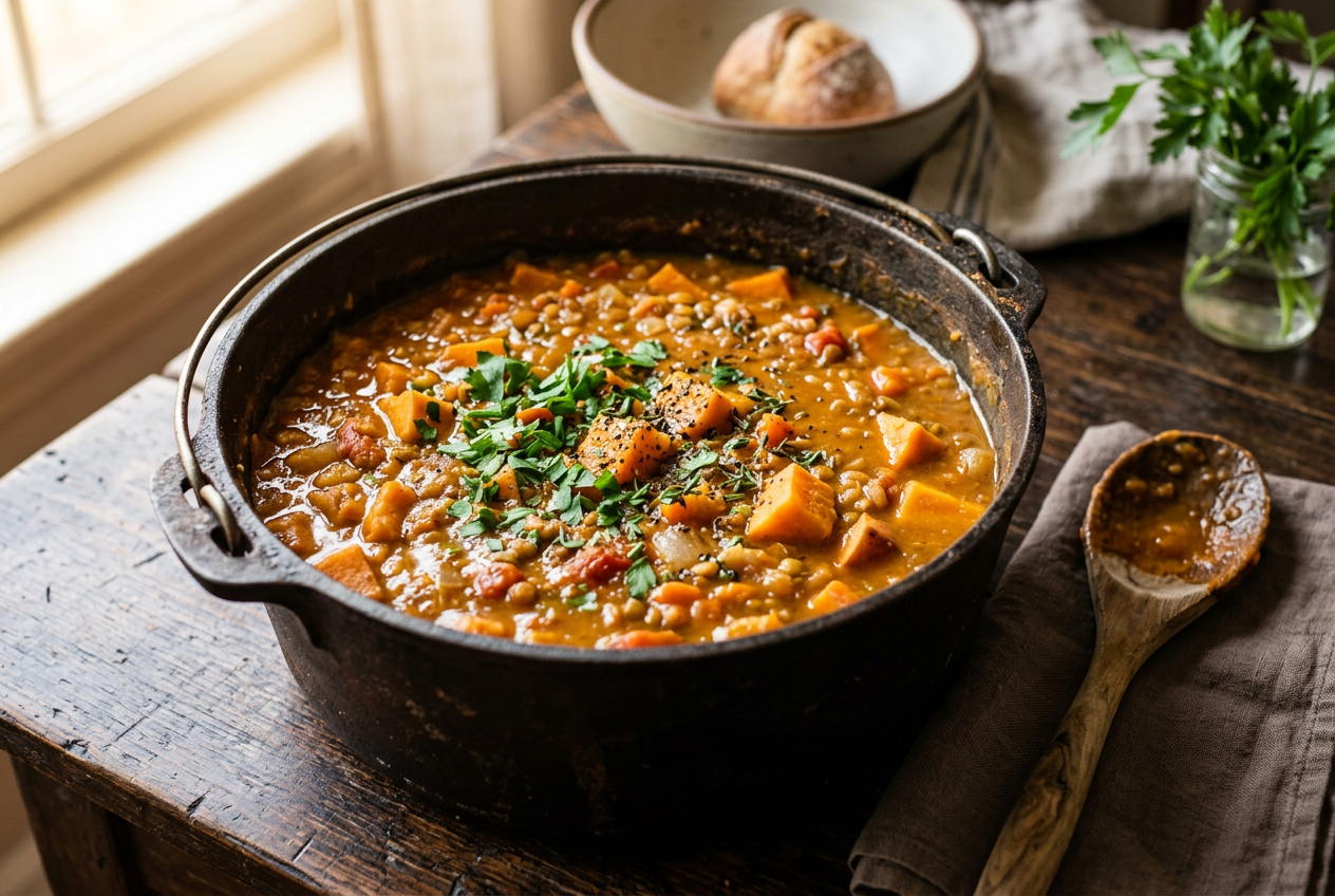 One-Pot Lentil & Sweet Potato Stew