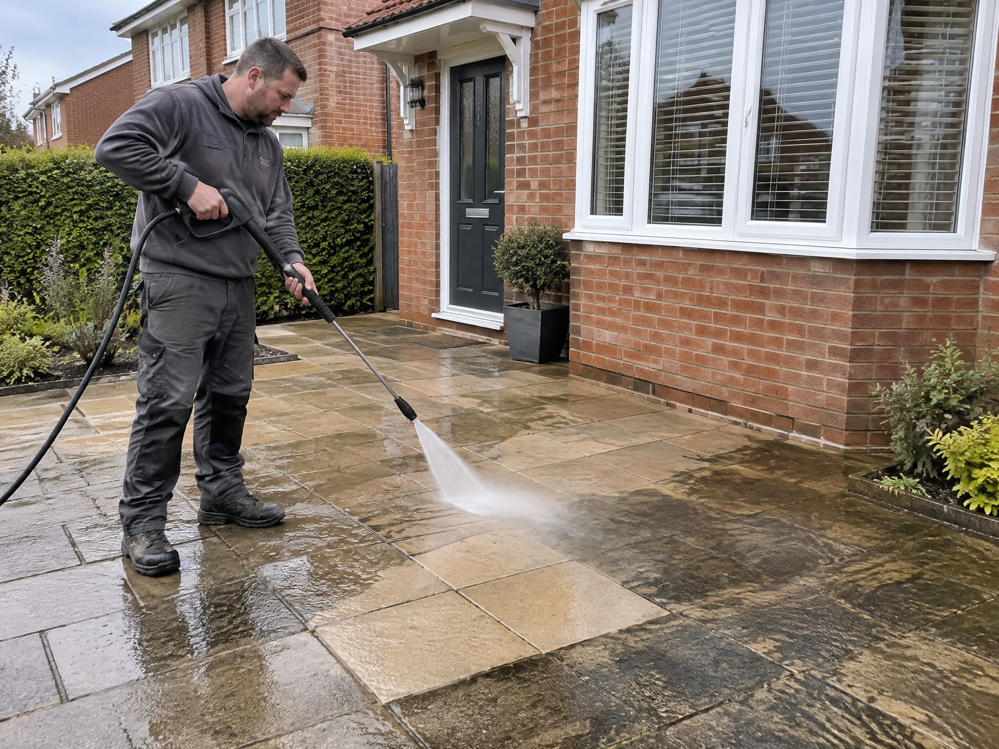 Front patio power washing