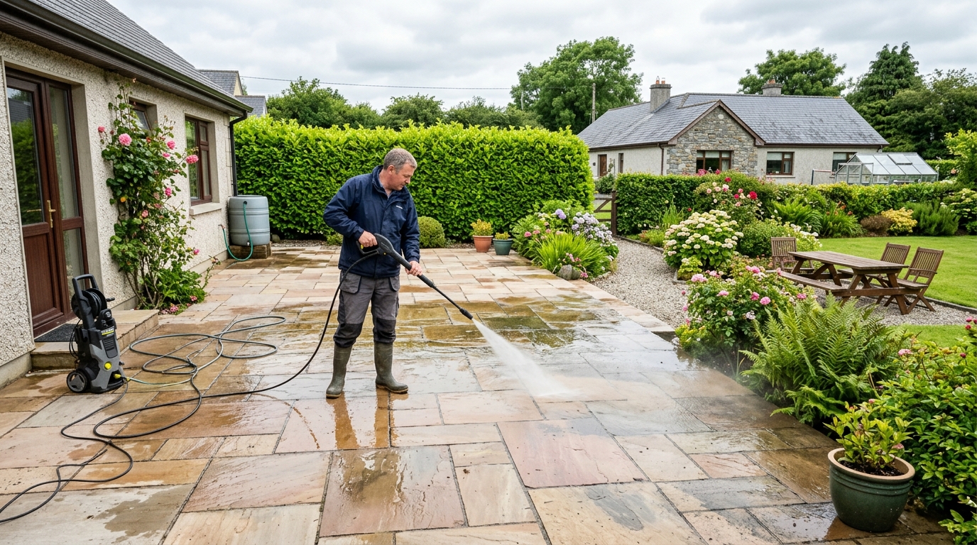 Patio Cleaning work by Irish Shine