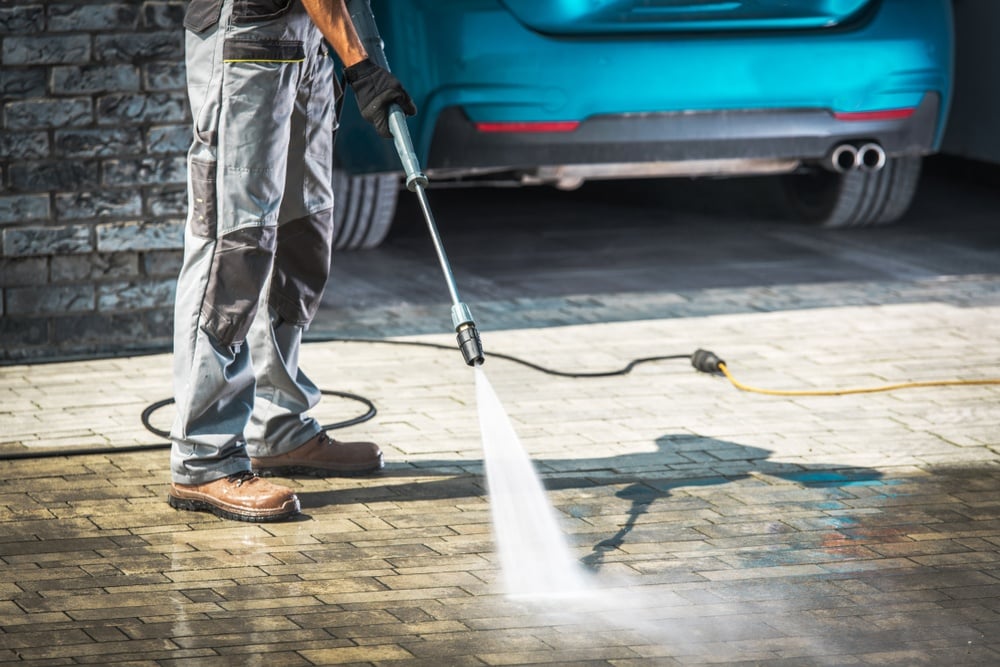Pressure washing UK driveway