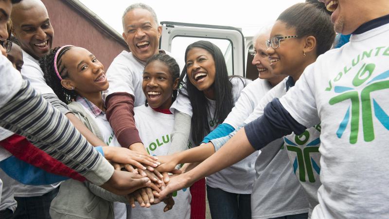 Community volunteers working together