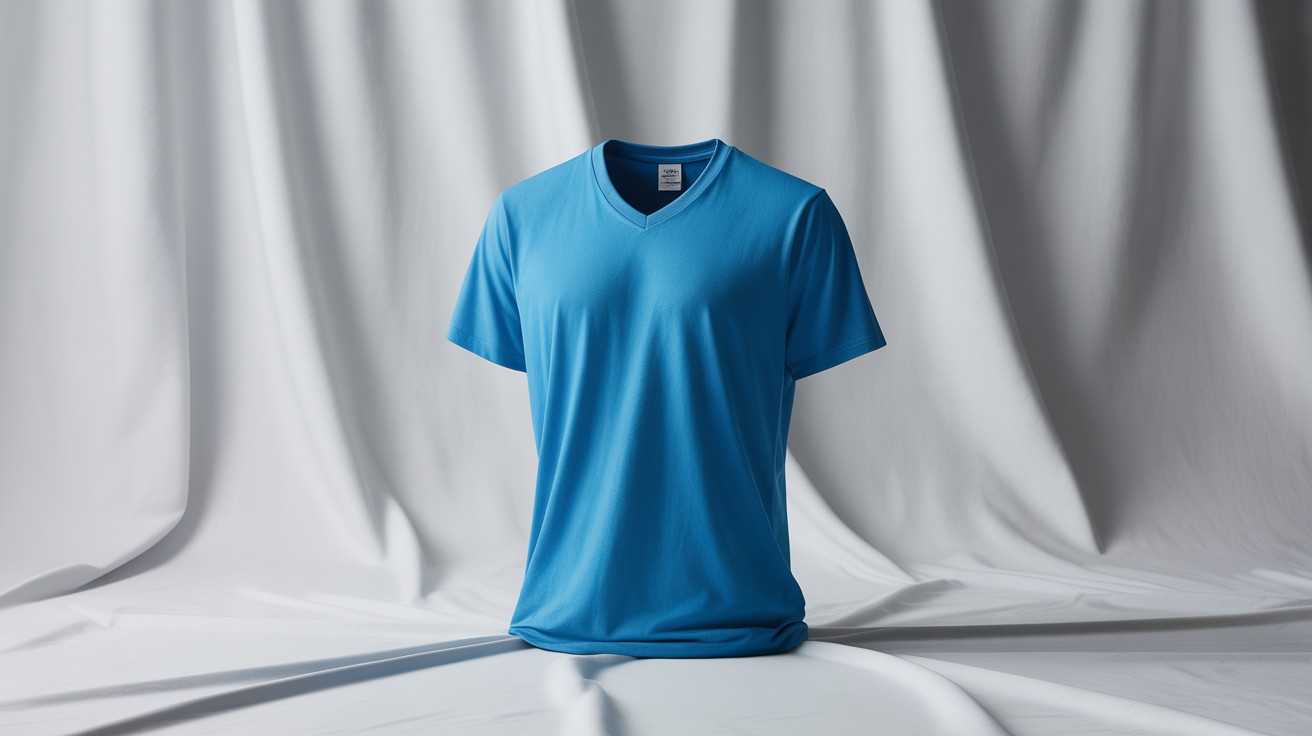 Camiseta Gola V Azul