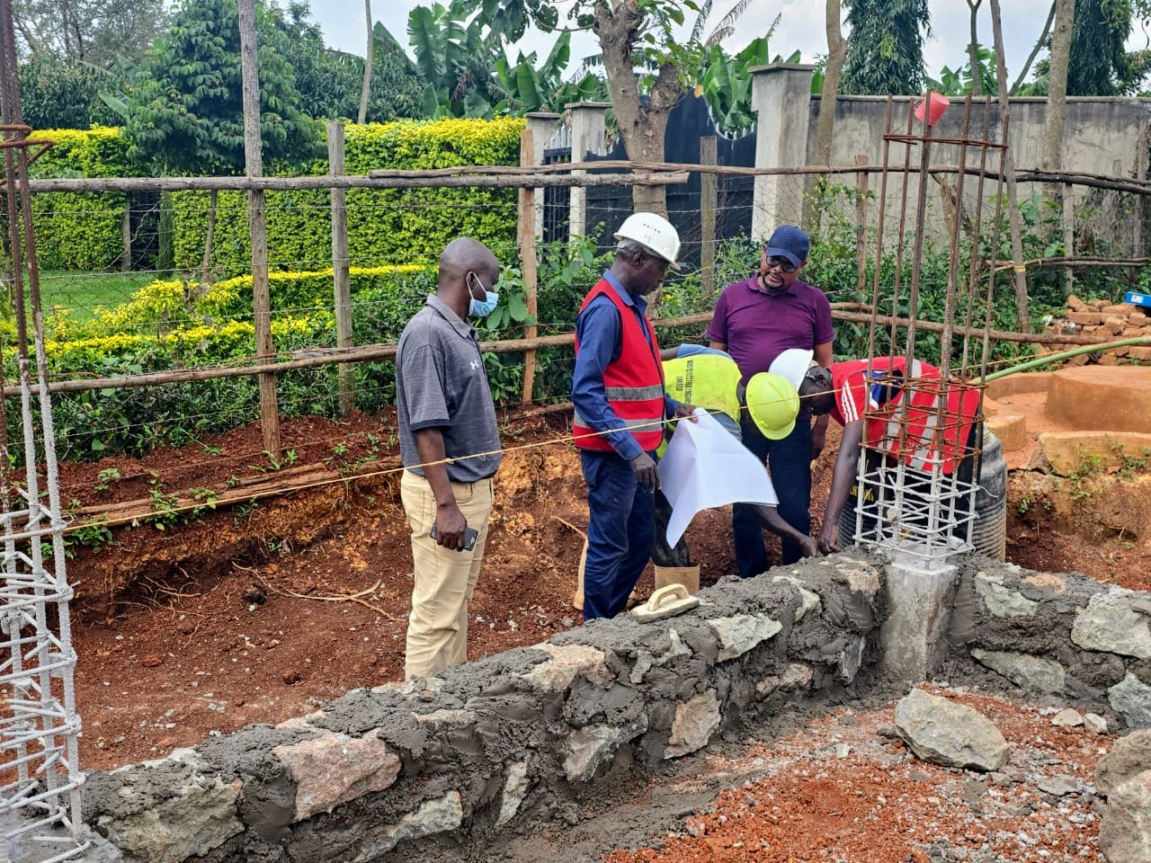 Architecture Kenya team at Busia project construction site