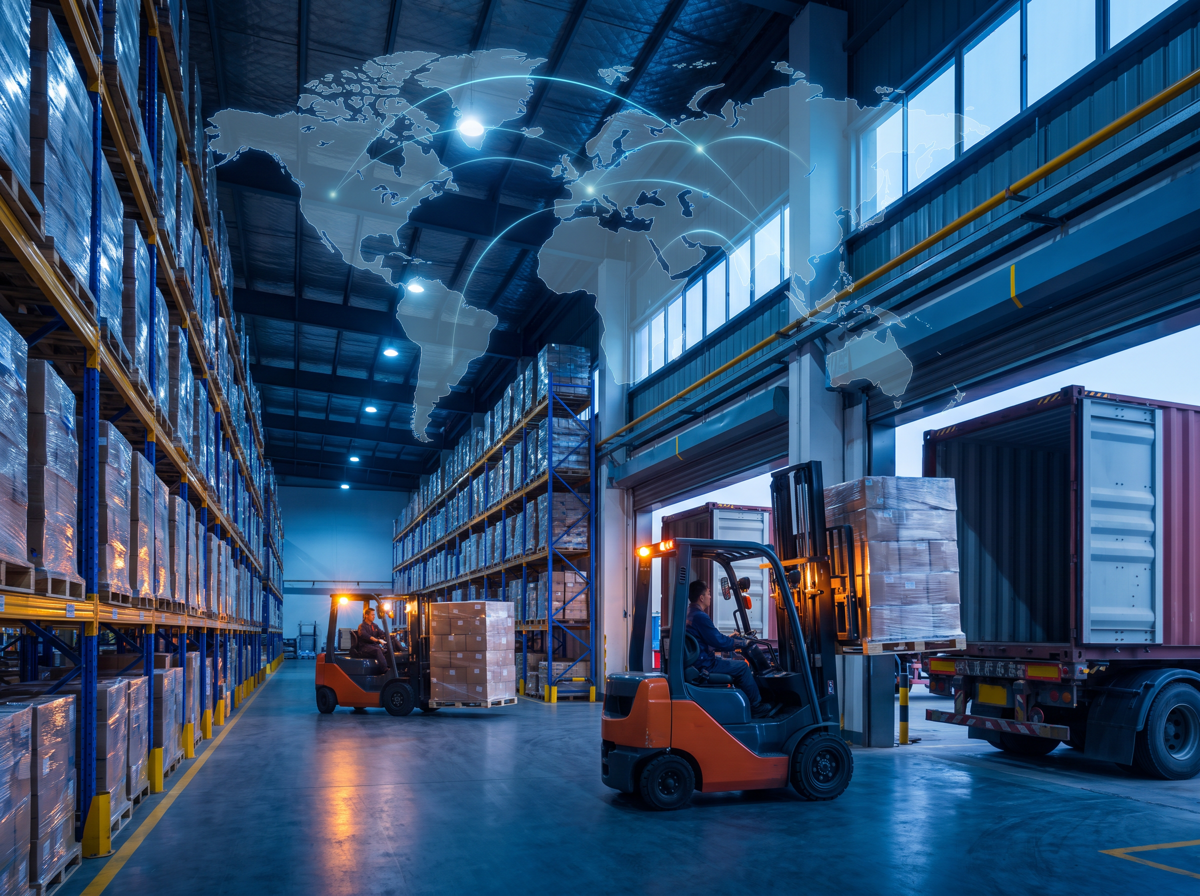 Cargo being loaded at a freight warehouse in China for shipment to Zimbabwe