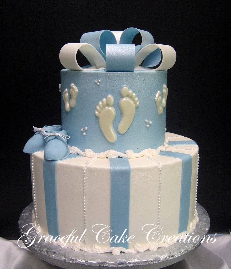 Blue Baby Shower Cake