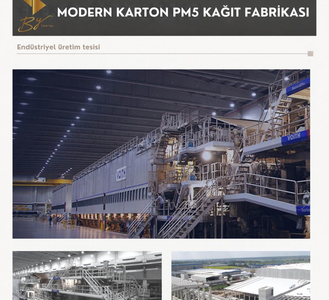 Modern Karton PM5 Kağıt Fabrikası projesi