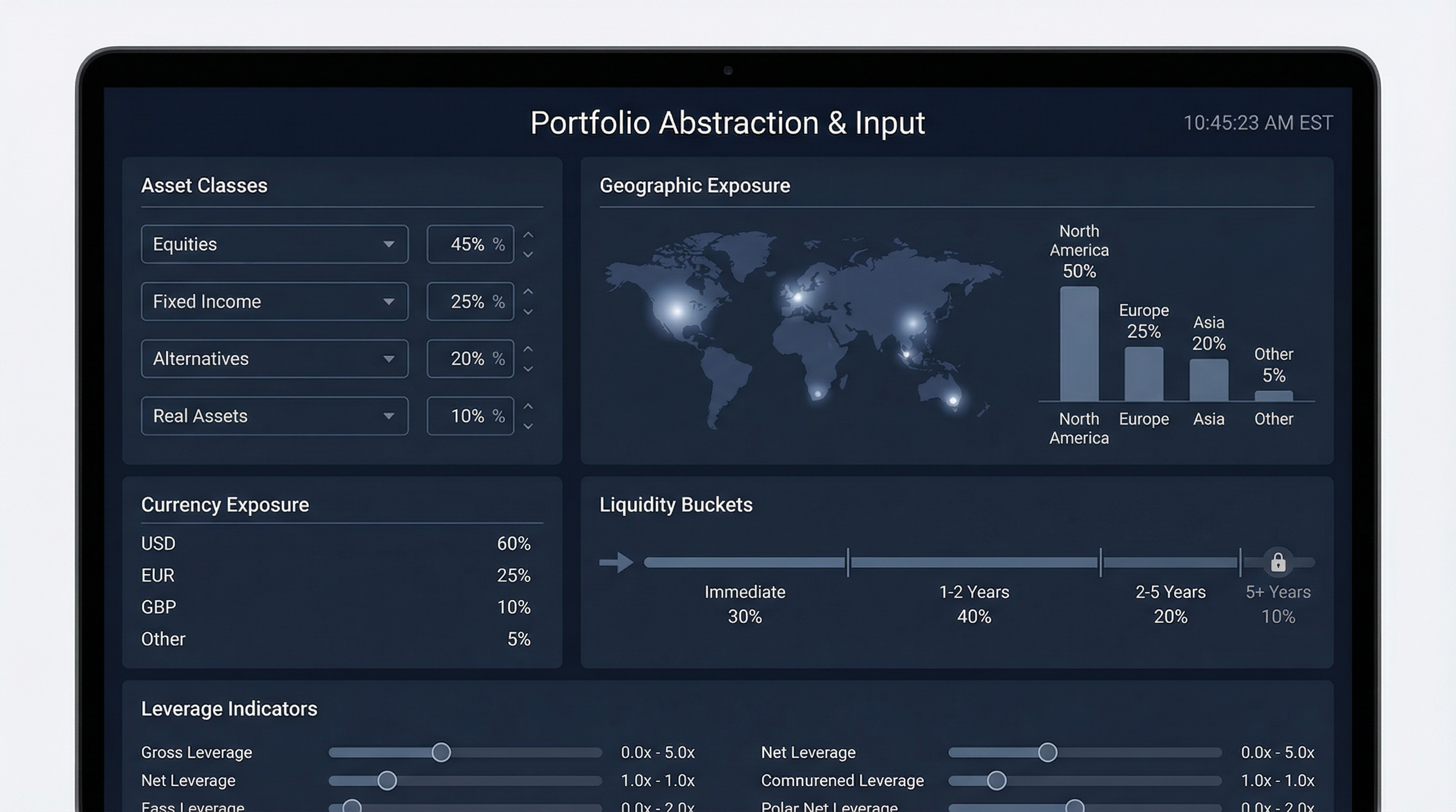 Portfolio abstraction input interface
