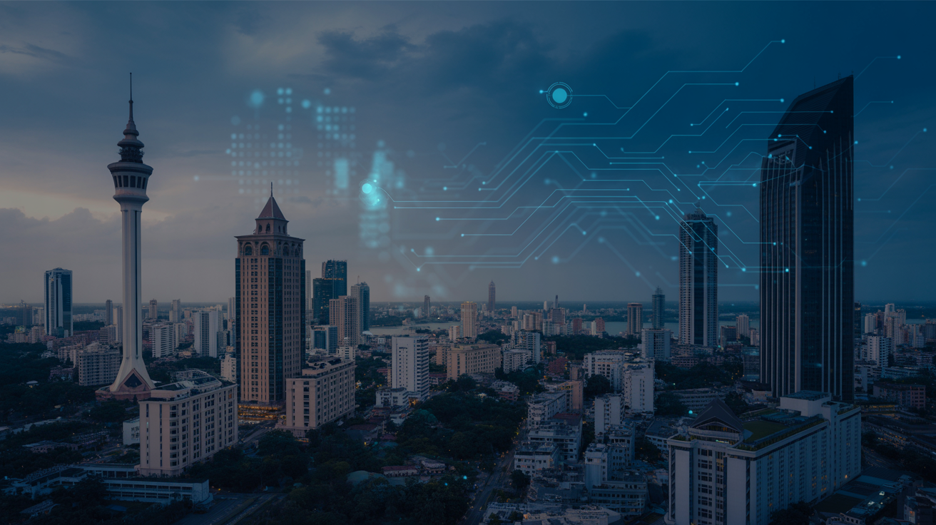 Colombo Sri Lanka Skyline with Technology