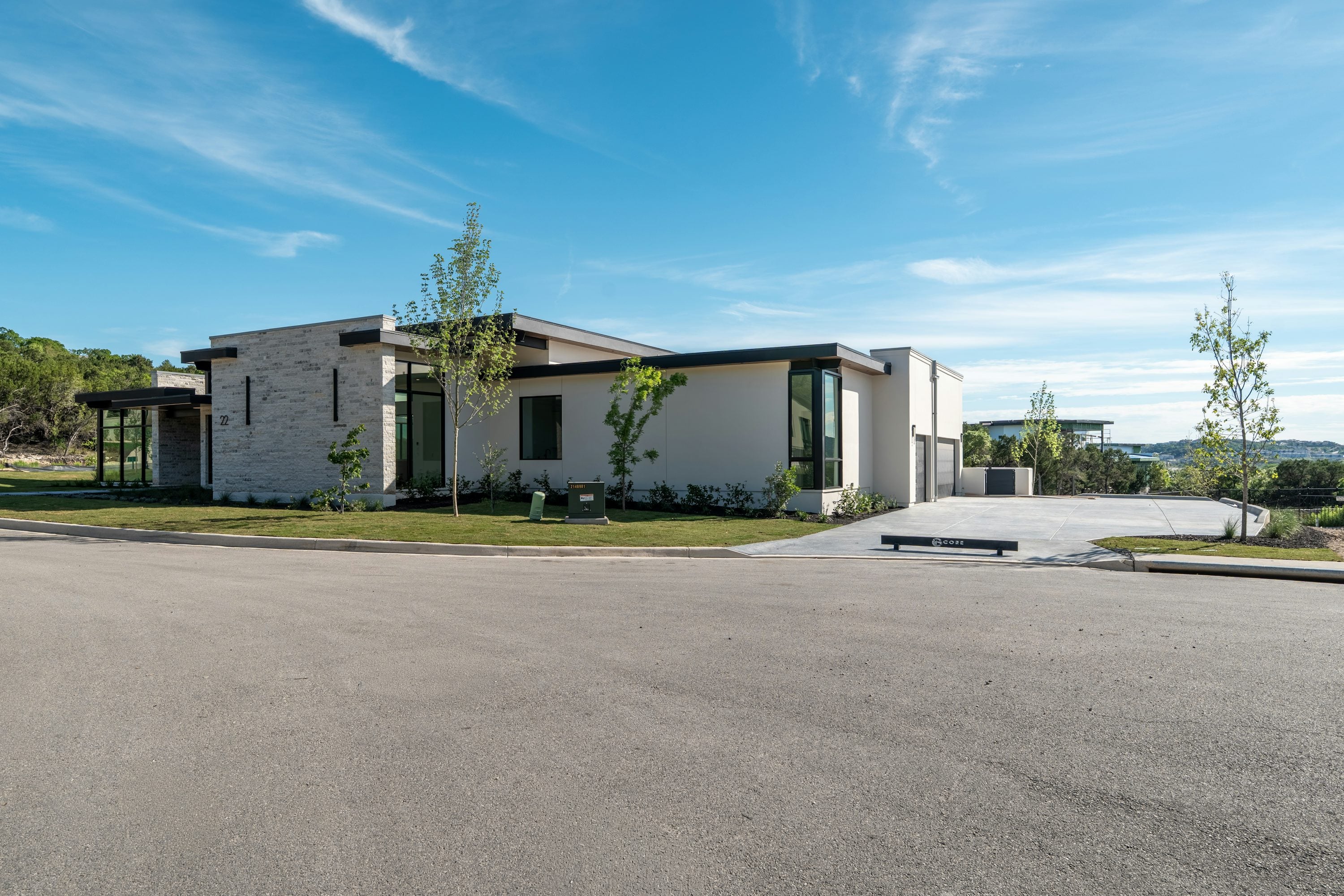 Modern home with flat roof