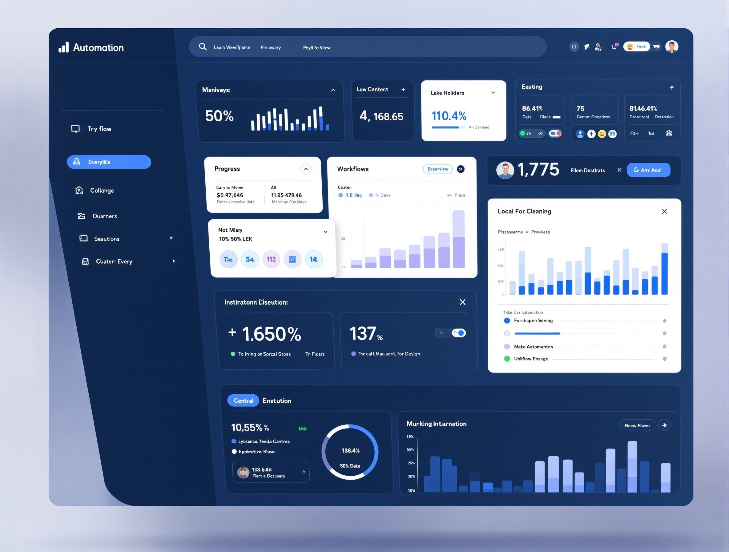 Clean automation dashboard with organized data visualization