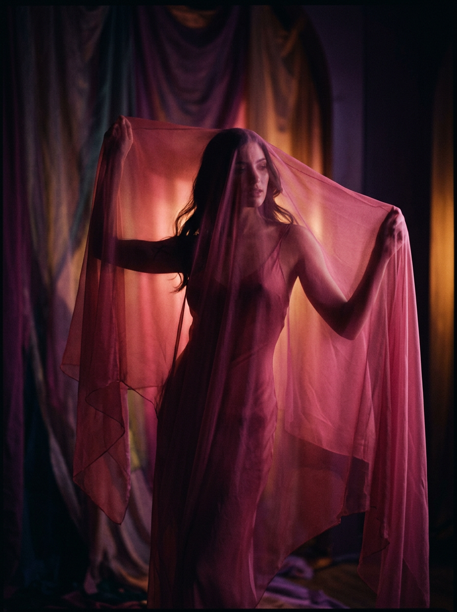 Sultry AI boudoir photo: Sheer Veil