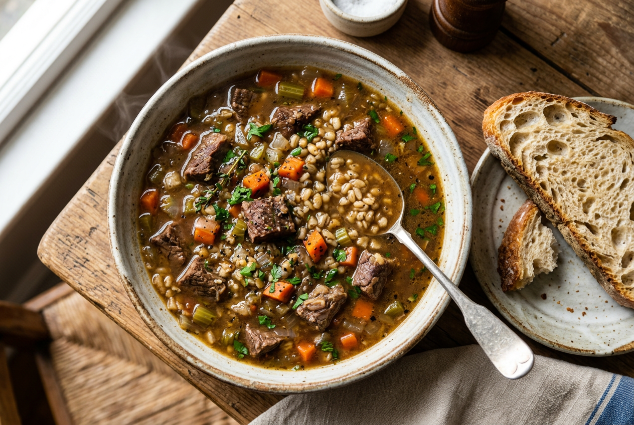 Big-Batch Beef & Barley Soup