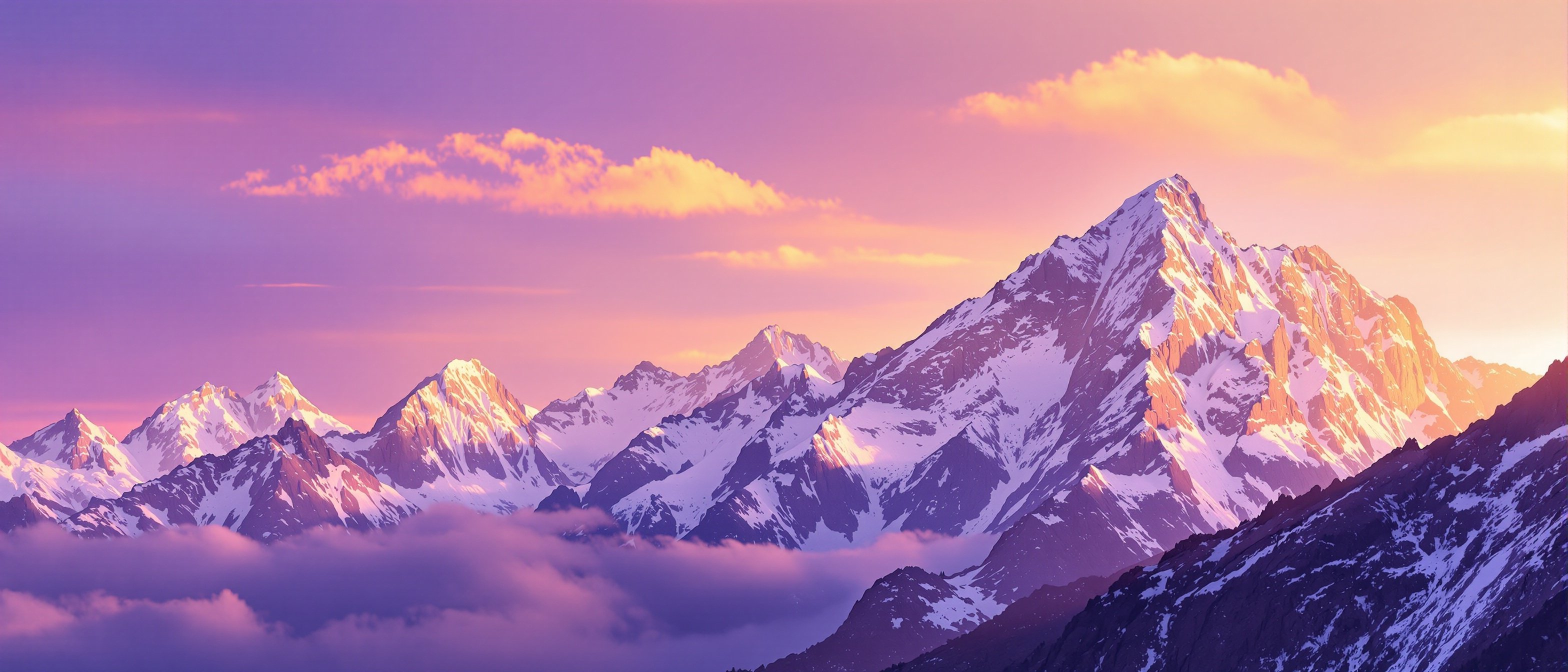 Majestic mountain peak at sunrise