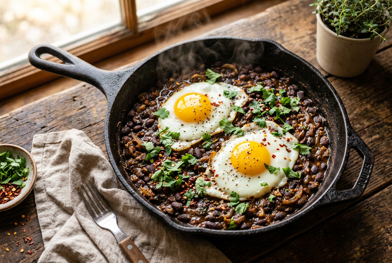 Smoky Black Bean & Egg Skillet