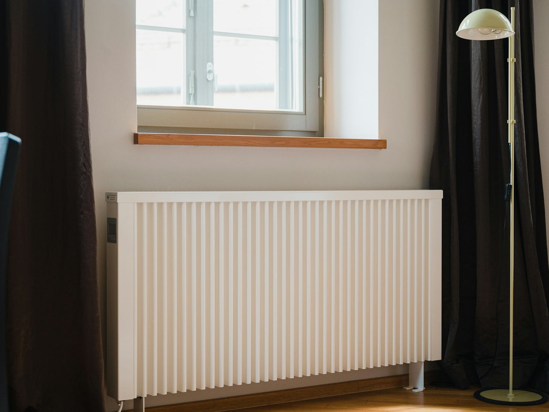 Modern radiator in a contemporary living room