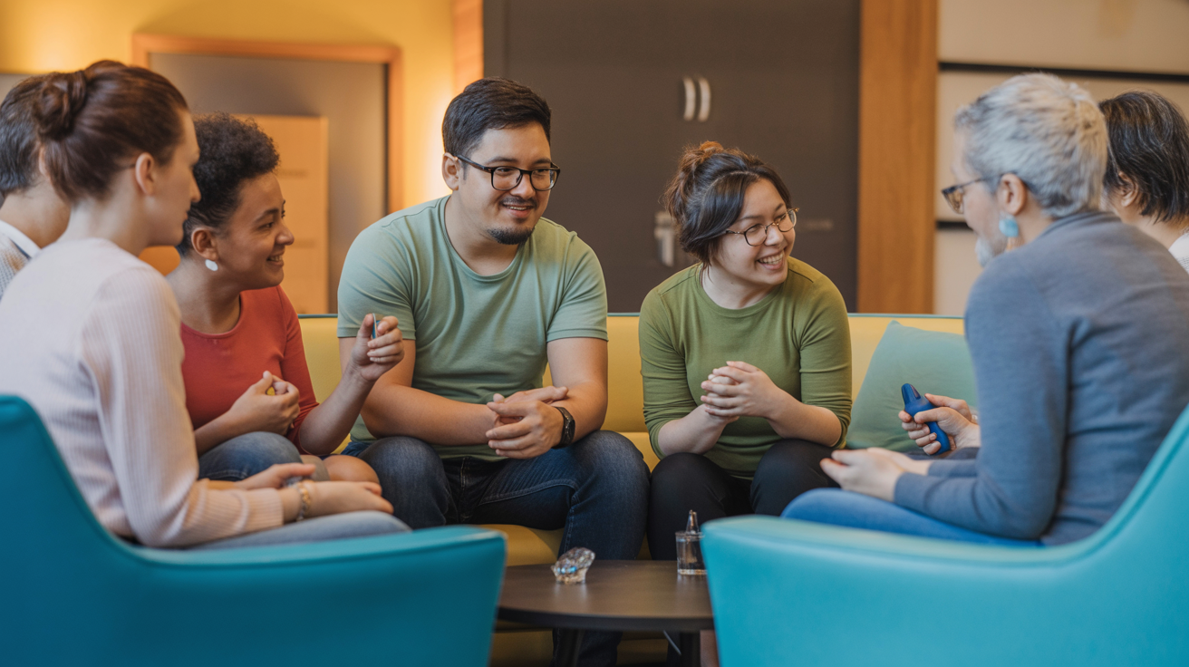 Diverse neurodivergent community showing connection and belonging