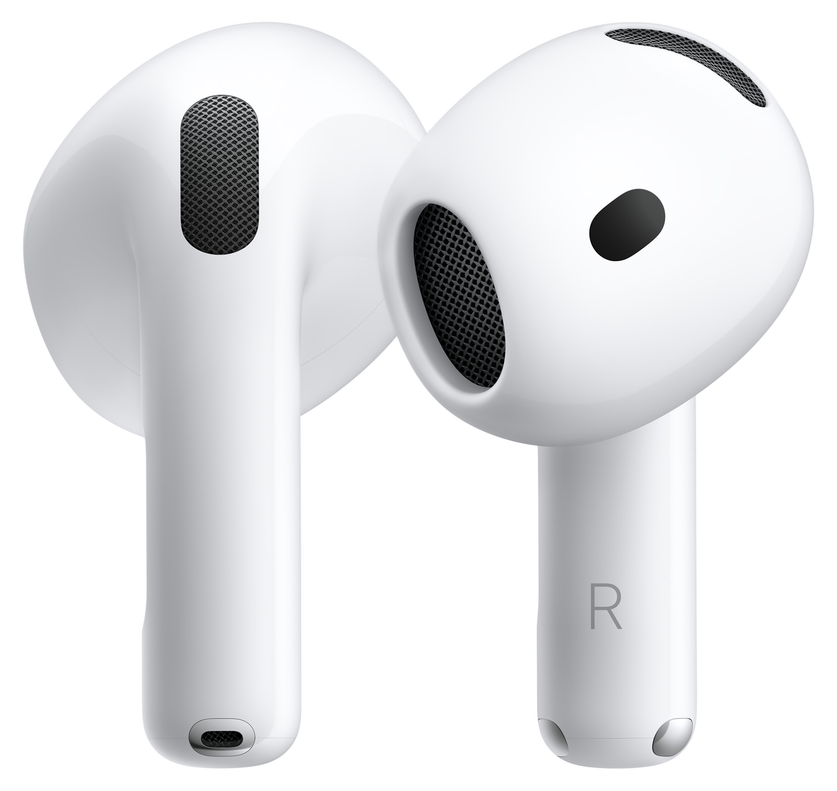 AirPods 5 brancos flutuando sem fundo