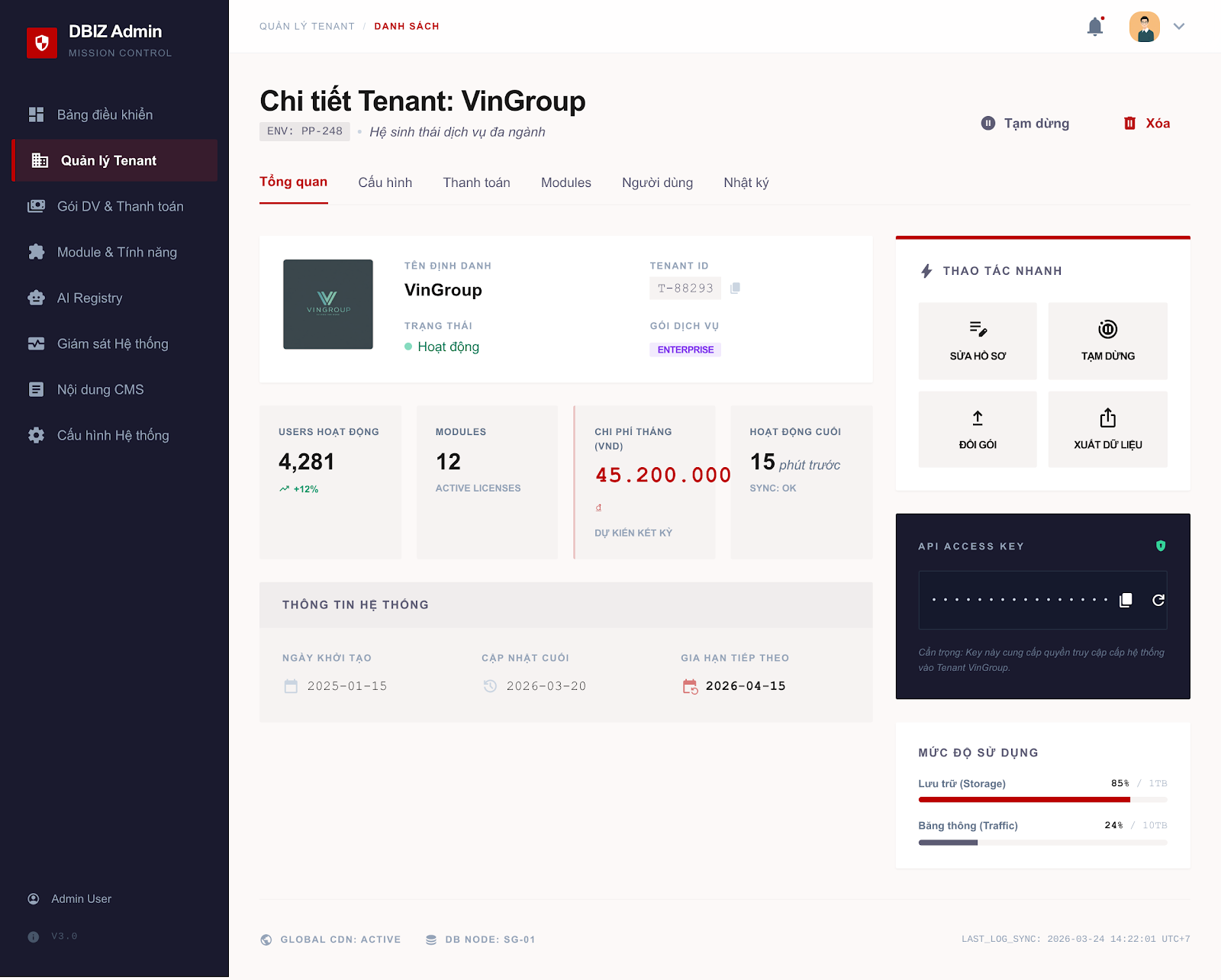 L1 — Chi tiết Tenant Vingroup