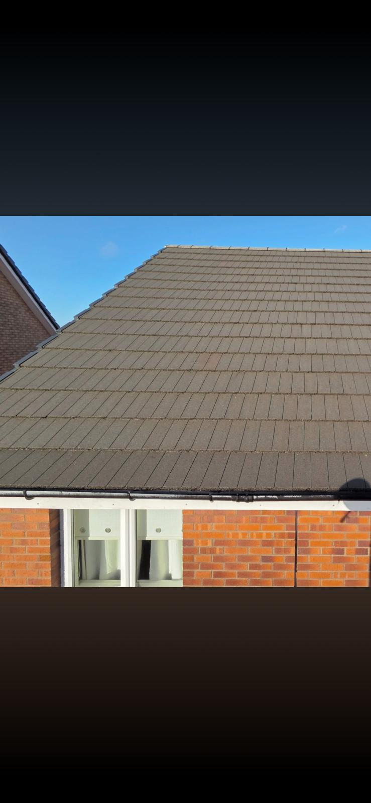 Roof tiles after cleaning - close-up