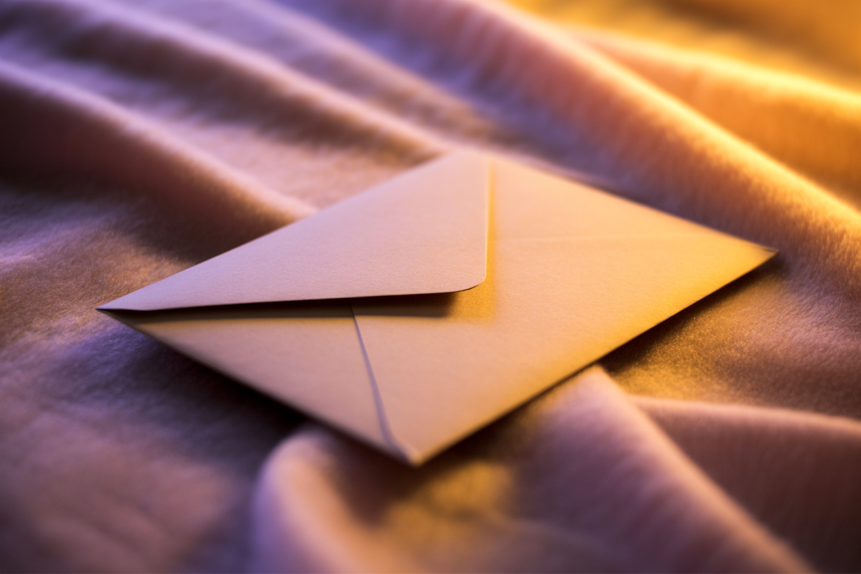 Warm envelope and letter representing contact and connection