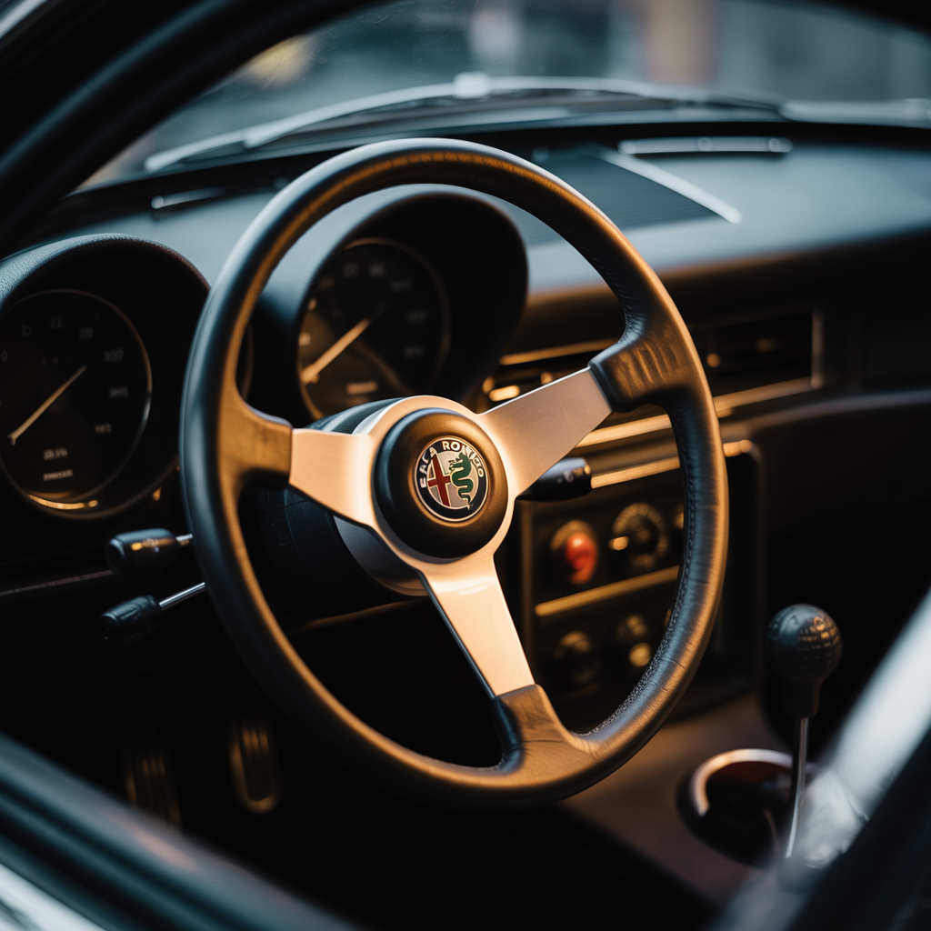Alfa Romeo interior steering wheel