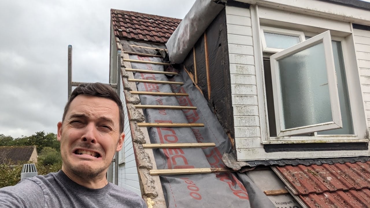 Dormer window with lead flashing on a UK house