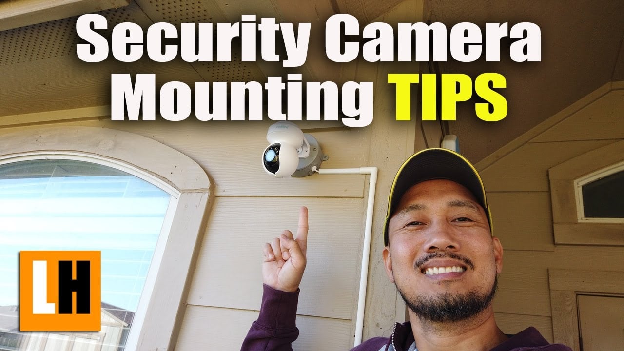 Professional clean security camera installation on building