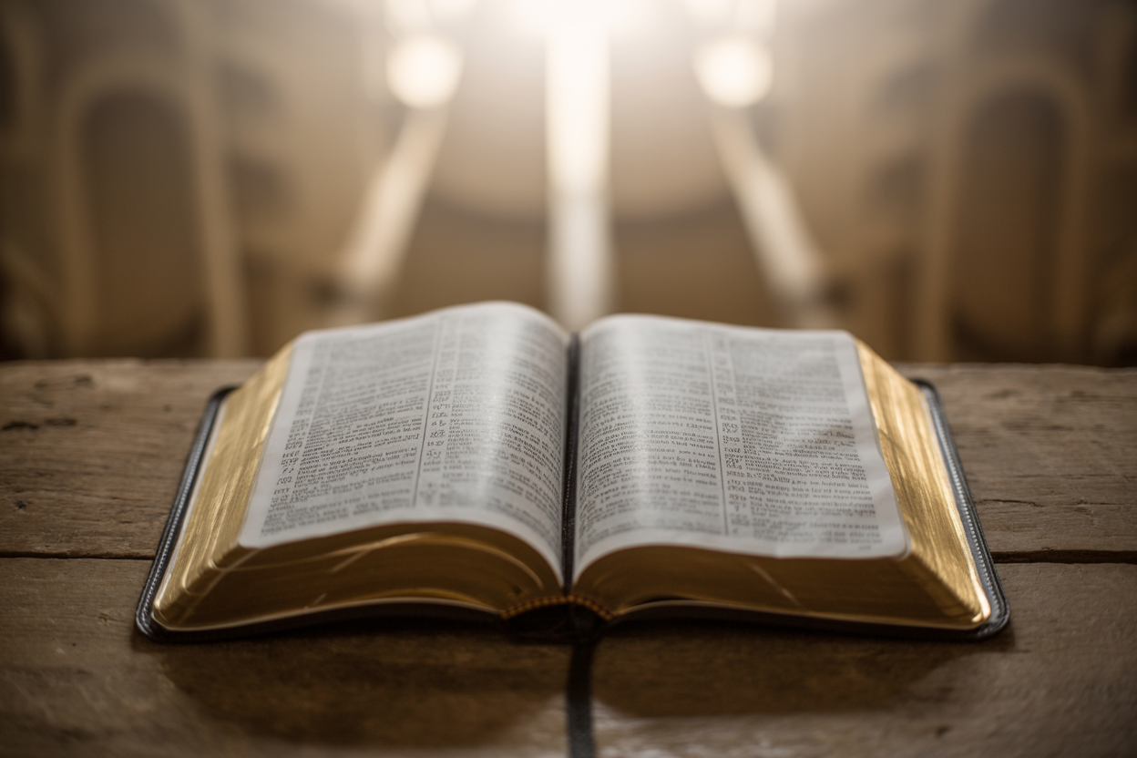 Open Bible with light
