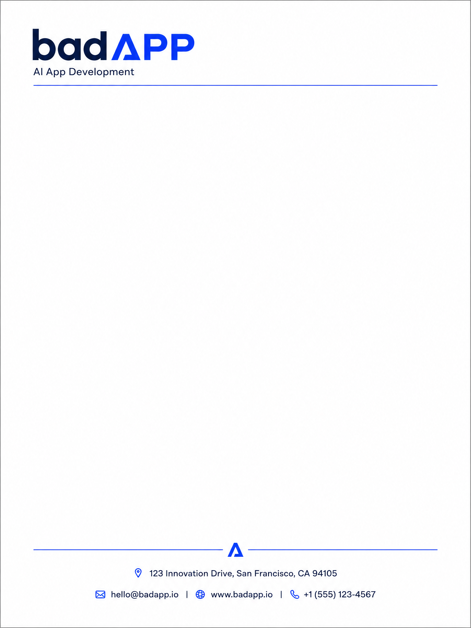 badAPP branded letterhead template