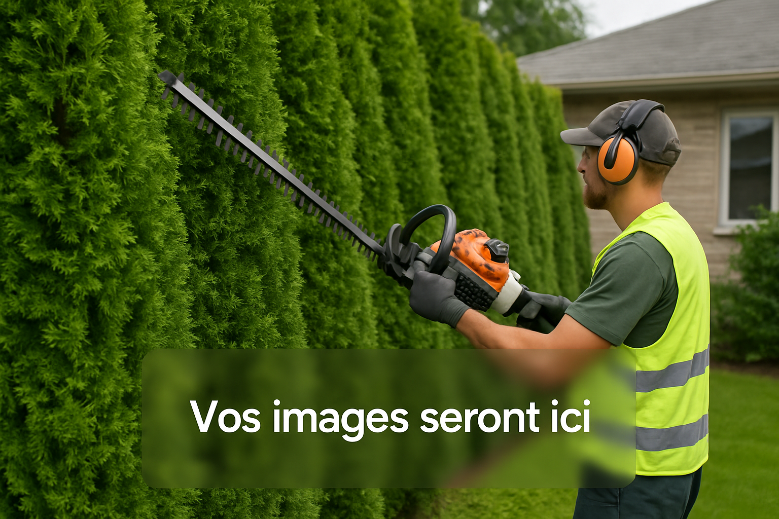 Taille de haies en cours