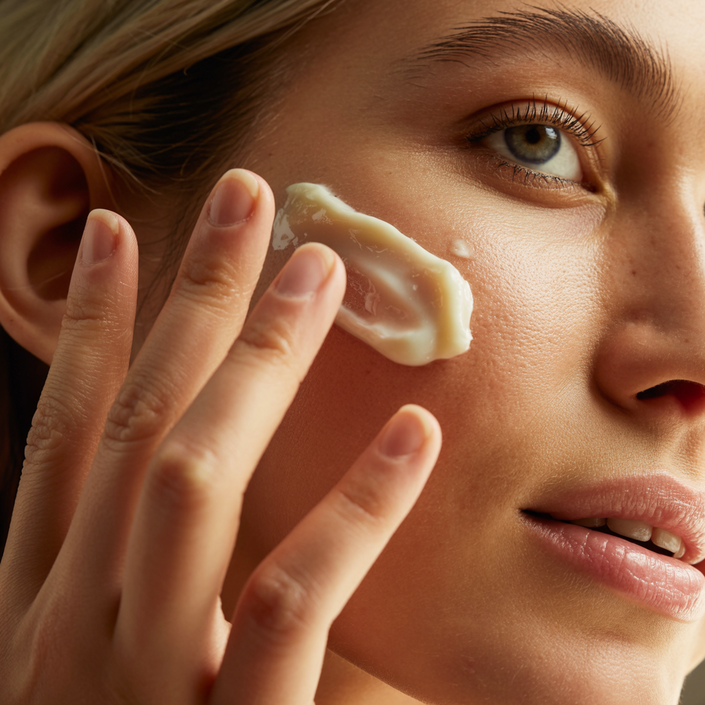 Applying NECTR tallow honey balm to skin