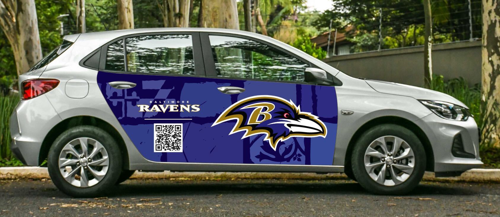 Ravens branded car wrap