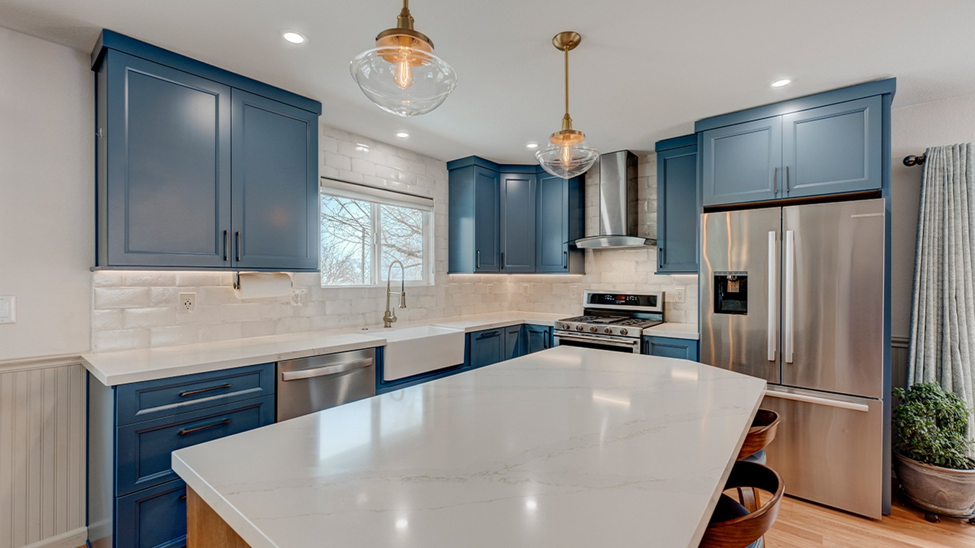 Kitchen cabinet refinishing transformation