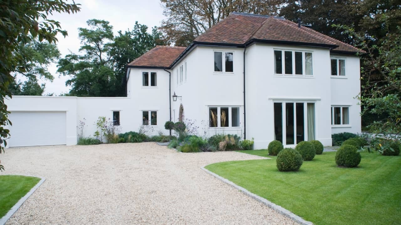 Hot tar and shingle driveway