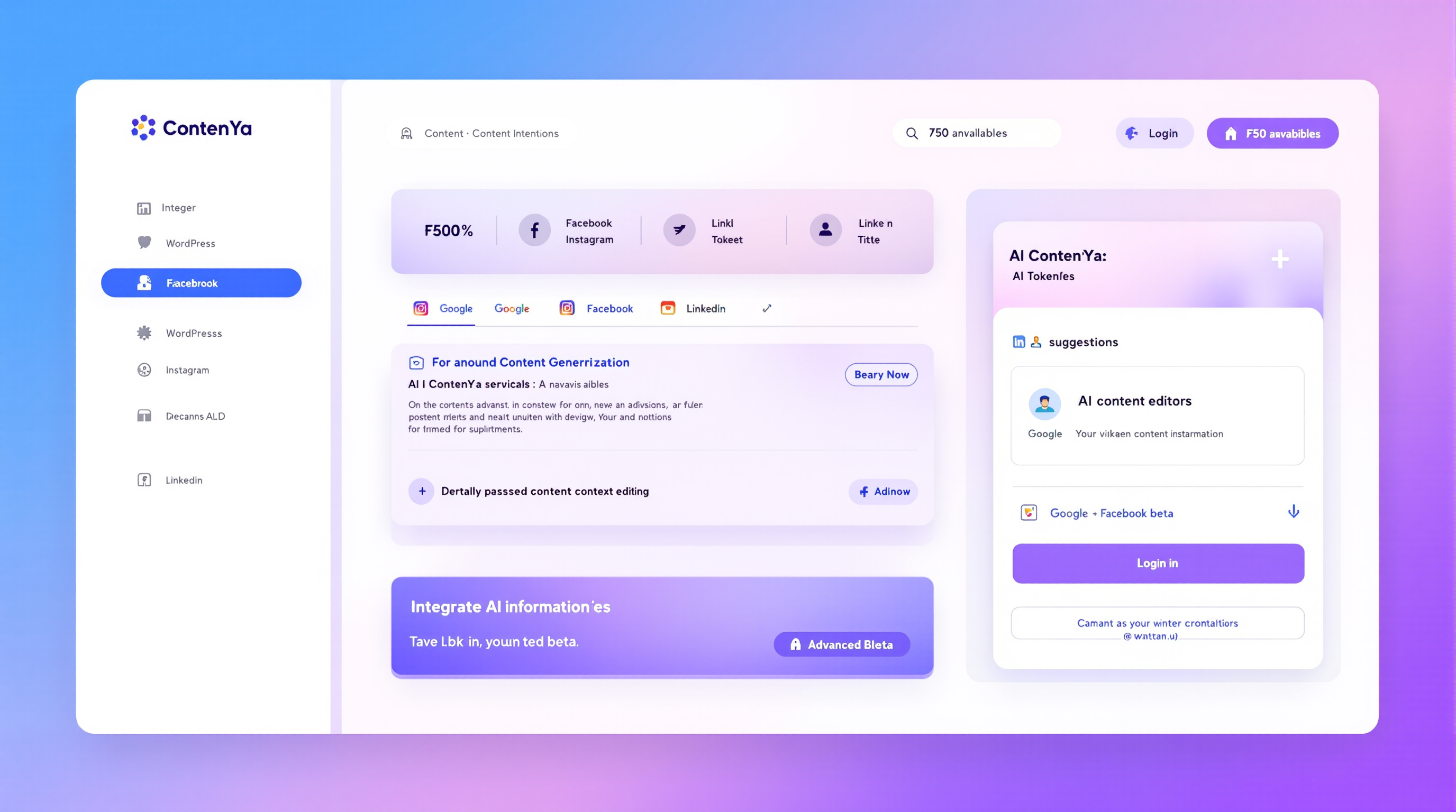 ContenYa Dashboard - Interfaz real mostrando generación de contenido y organización