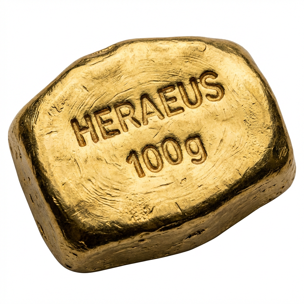 Heraeus 100 Gram Cast Gold Bar