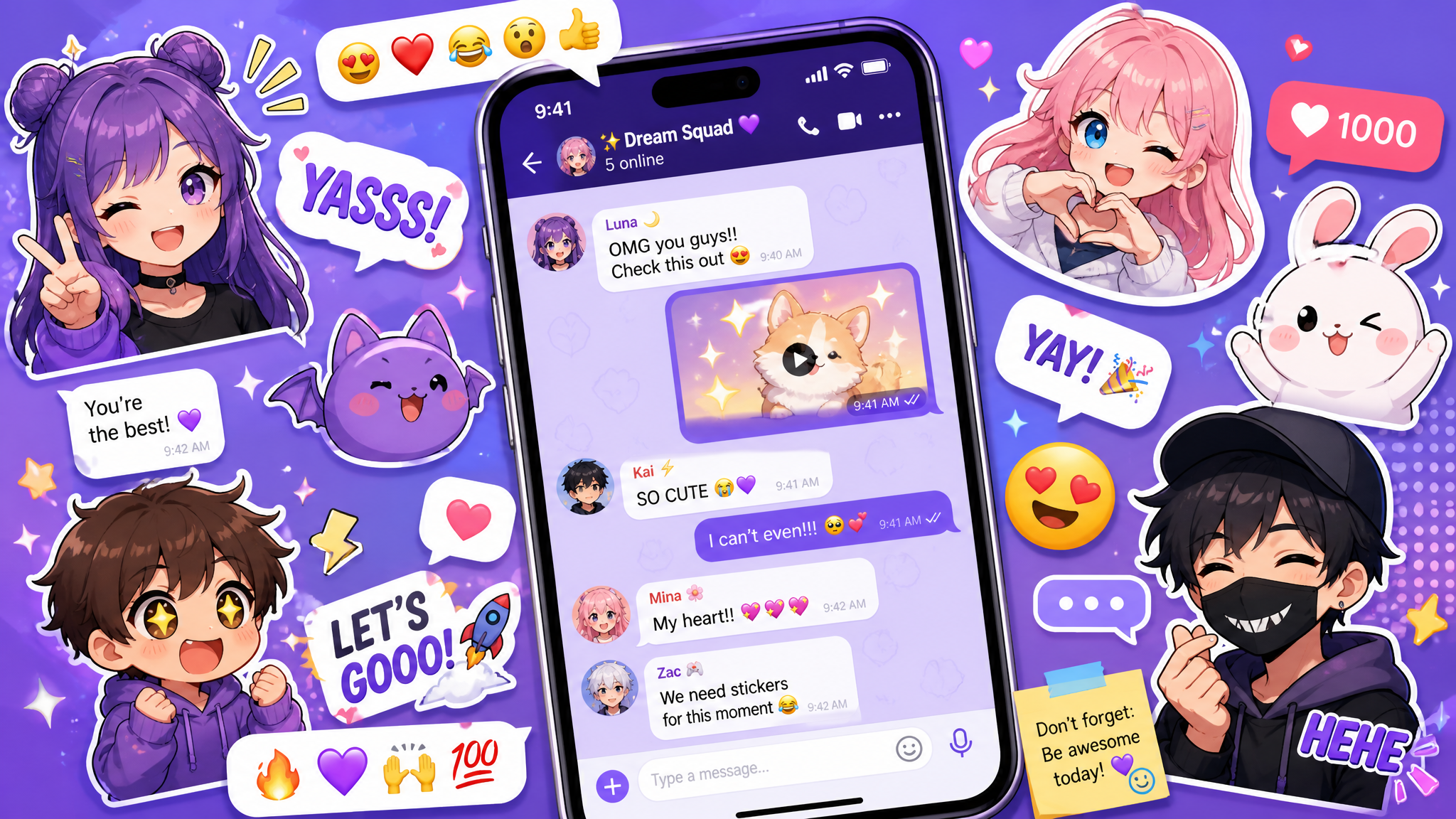 Cute Stickers, Anime & Emojis: The Most Fun Messaging App in 2026