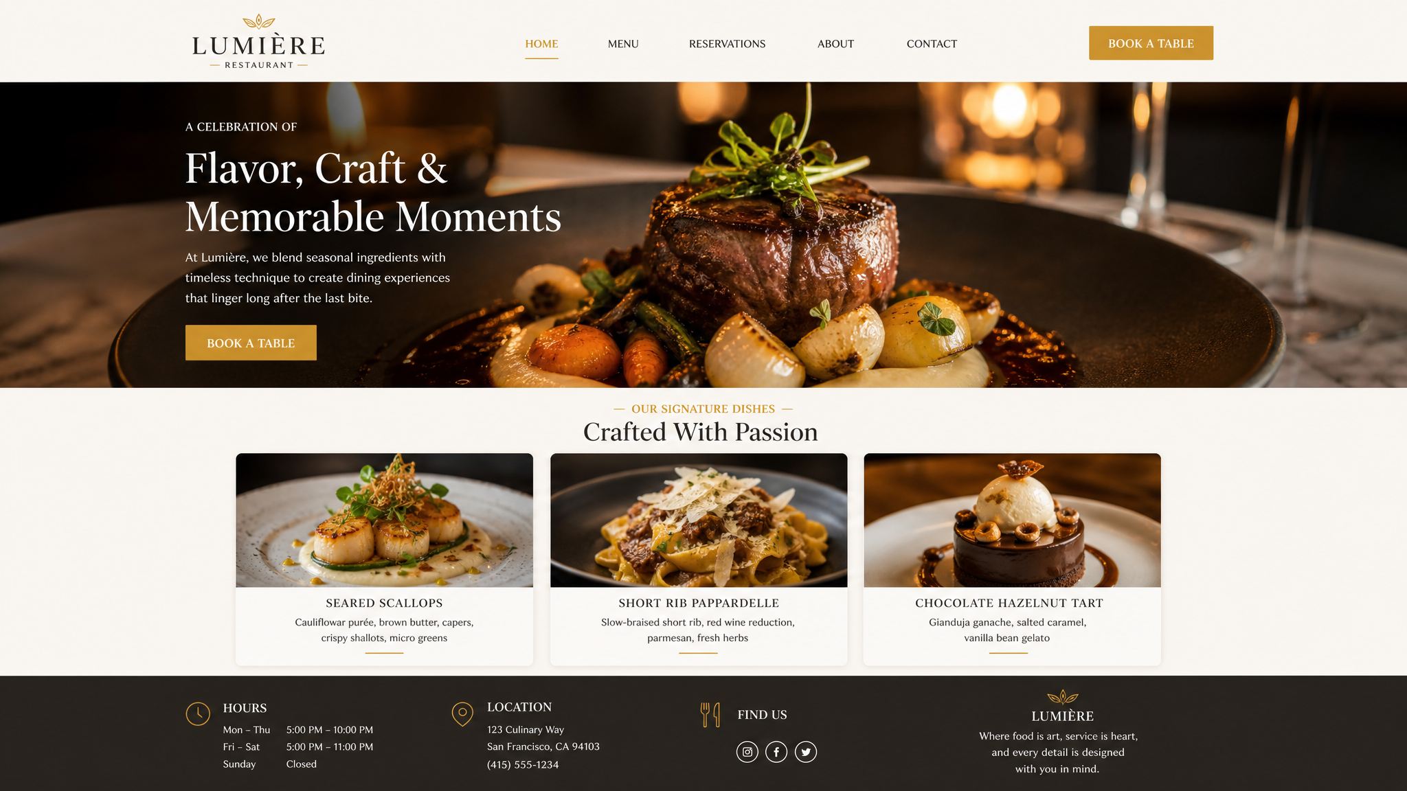 Restaurant & Food website template preview