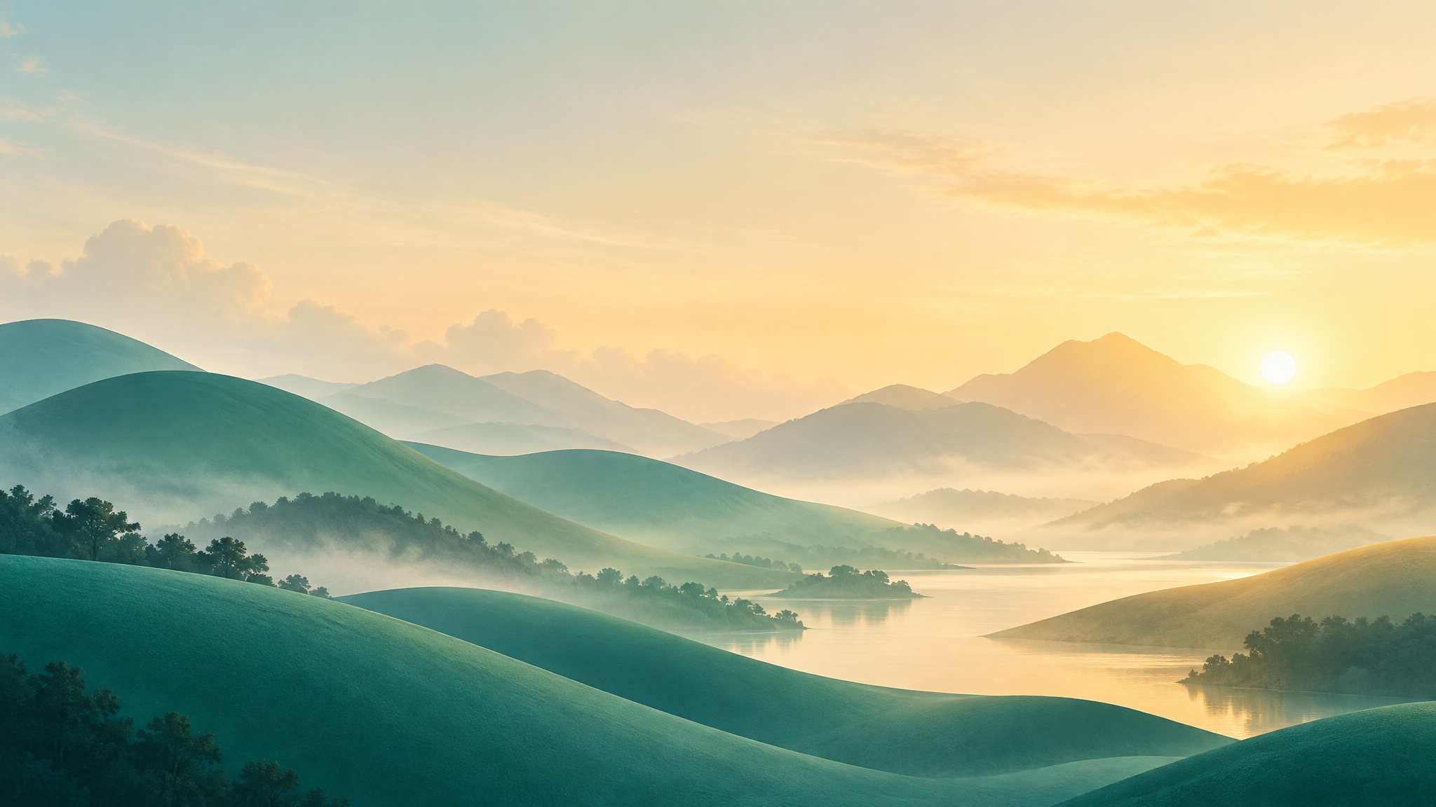 Serene landscape of balance and calm