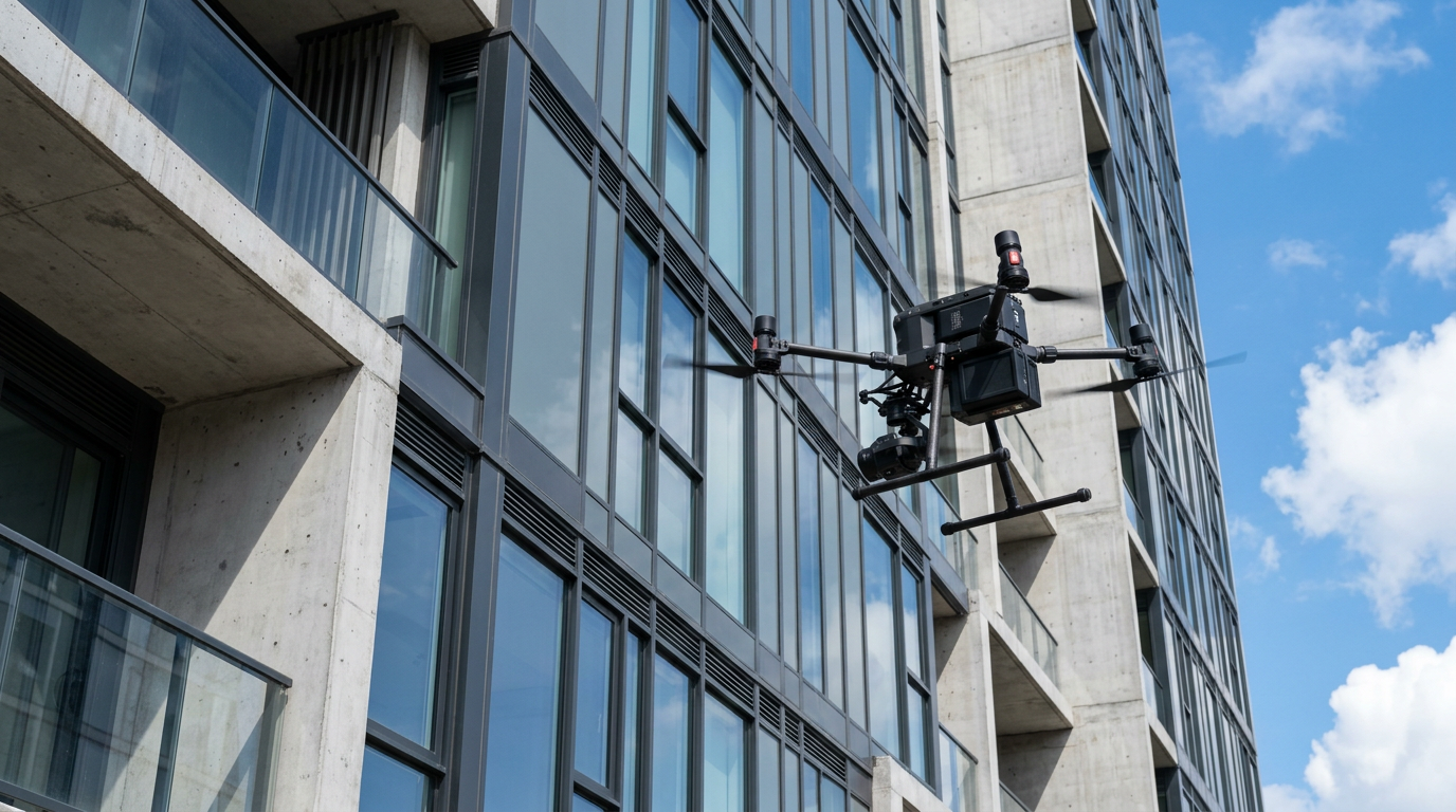Inspeção de fachadas com drones e câmera térmica: precisão sem andaimes