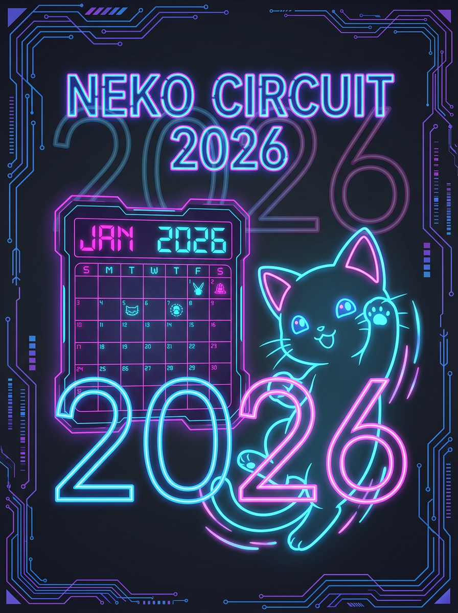 Neko Circuit 2026 anime convention calendar product showcase